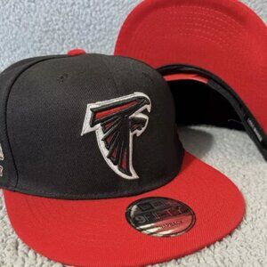 Atlanta Falcons Hat Cap Snapback Black Red New Era NFC South Patch Sanders Rison